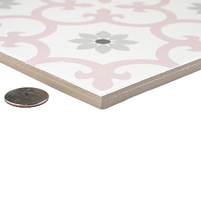 Daria Rose 9-3/4" x 9-3/4"  Porcelain Floor & Wall Tile - 16 Tiles Per Case - 10.88 Sq. Ft.