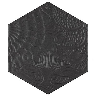 Gaudi Black Hex Ducados 8-5/8" x 9-7/8" Porcelain Tile - Per Case of 25 Tile - 11.41 Sq. Ft. Per Case