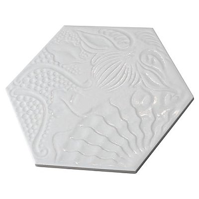 Gaudi Lux White Hex Ducados 8-5/8" x 9-7/8" Porcelain Tile - Per Case of 25 Tile - 11.41 Sq. Ft. Per Case