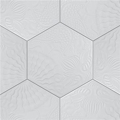 Gaudi Lux White Hex Ducados 8-5/8" x 9-7/8" Porcelain Tile - Per Case of 25 Tile - 11.41 Sq. Ft. Per Case
