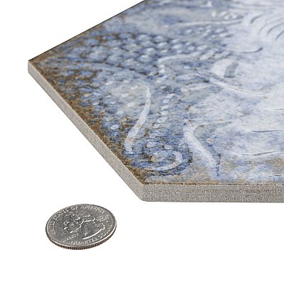 Gaudi React Hex Marina 8-5/8" x 9-7/8" Porcelain Tile - Per Case of 25 Tile - 11.41 Sq. Ft. Per Case