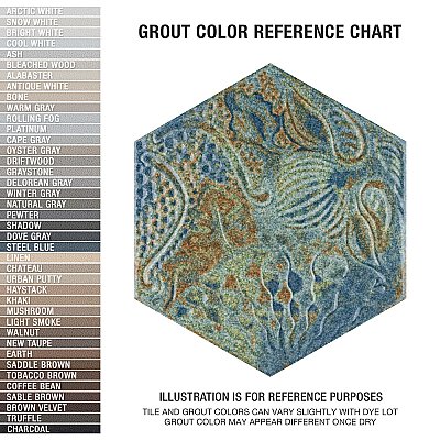 Gaudi React Hex Ocean 8-5/8" x 9-7/8" Porcelain Tile - Per Case of 25 Tile - 11.41 Sq. Ft. Per Case