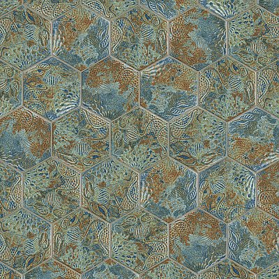 Gaudi React Hex Ocean 8-5/8" x 9-7/8" Porcelain Tile - Per Case of 25 Tile - 11.41 Sq. Ft. Per Case