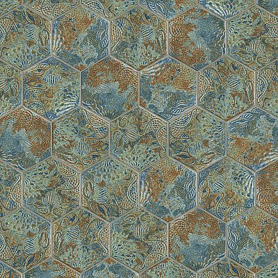 Gaudi React Hex Ocean 8-5/8" x 9-7/8" Porcelain Tile - Per Case of 25 Tile - 11.41 Sq. Ft. Per Case