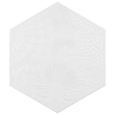 Gaudi White Hex Ducados 8-5/8" x 9-7/8" Porcelain Tile - Per Case of 25 Tile - 11.41 Sq. Ft. Per Case