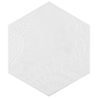 Gaudi White Hex Ducados 8-5/8" x 9-7/8" Porcelain Tile - Per Case of 25 Tile - 11.41 Sq. Ft. Per Case