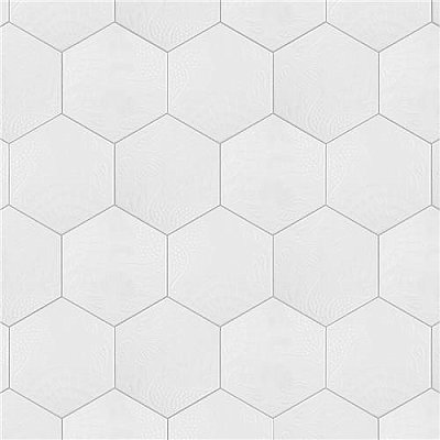 Gaudi White Hex Ducados 8-5/8" x 9-7/8" Porcelain Tile - Per Case of 25 Tile - 11.41 Sq. Ft. Per Case