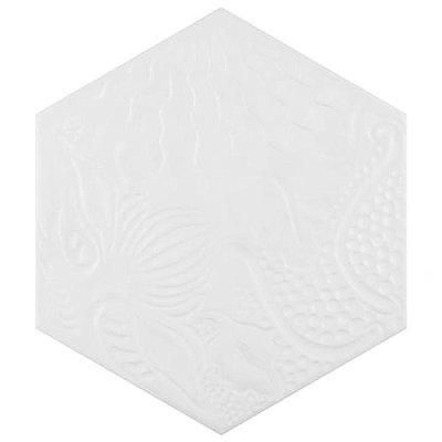 Gaudi White Hex Ducados 8-5/8" x 9-7/8" Porcelain Tile - Per Case of 25 Tile - 11.41 Sq. Ft. Per Case