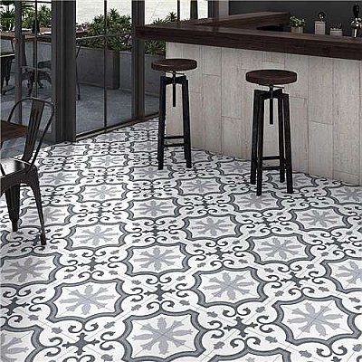 Lacour Grey Porcelain Tile - 9-3/4" x 9-3/4" - Sold Per Case of 16 - 10.76 Sq Ft Per Case