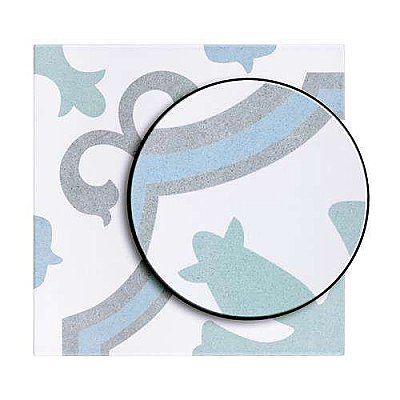 Lacour Aqua Porcelain Tile - 9-3/4" x 9-3/4" - Sold Per Case of 16 - 10.88 Sq Ft Per Case