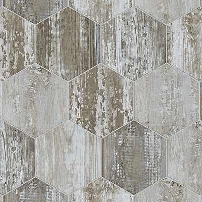 Suomi Hex Grey 8-5/8" x 9-7/8" Porcelain Floor & Wall Tile -25 Tiles Per Case - 11.5 Sq. Ft.