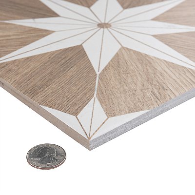 Llama Stella Loire Verso Noce 9-3/4" x 9-3/4" Porcelain Floor & Wall Tile - Per Case of 16 - 10.88 Sq. Ft.