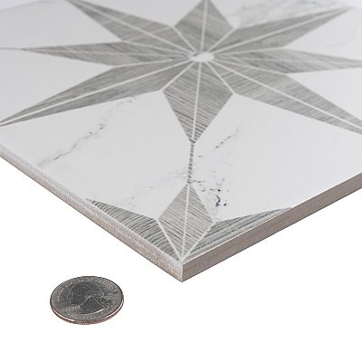 Llama Stella Loire Silver Smoke 9-3/4" x 9-3/4" Porcelain Floor & Wall Tile - Per Case of 16 - 10.88 Sq. Ft.