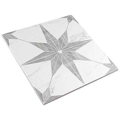 Llama Stella Loire Silver Smoke 9-3/4" x 9-3/4" Porcelain Floor & Wall Tile - Per Case of 16 - 10.88 Sq. Ft.