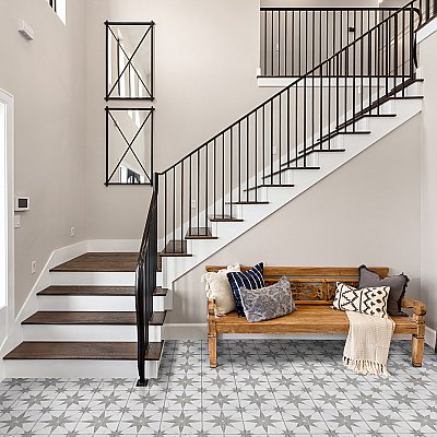 Llama Stella Loire Silver Smoke 9-3/4" x 9-3/4" Porcelain Floor & Wall Tile - Per Case of 16 - 10.88 Sq. Ft.