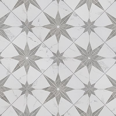 Llama Stella Loire Silver Smoke 9-3/4" x 9-3/4" Porcelain Floor & Wall Tile - Per Case of 16 - 10.88 Sq. Ft.