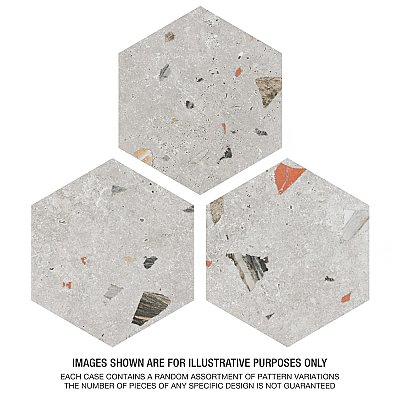 Sonar Hex Silver 8-5/8" x 9-7/8" Porcelain Floor & Wall Tile - 25 Tiles Per Case - 11.5 Sq. Ft.