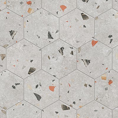 Sonar Hex Silver 8-5/8" x 9-7/8" Porcelain Floor & Wall Tile - 25 Tiles Per Case - 11.5 Sq. Ft.
