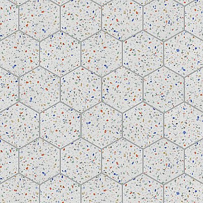 Venice Hex Colors Light 8-5/8"x9-7/8" Porcelain Floor and Wall Tile - Per Case of 25 - 11.56 Sq. Ft