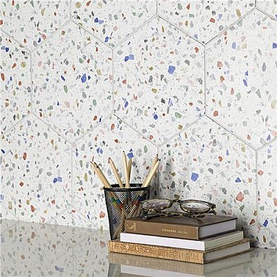 Venice Hex Colors Light 8-5/8"x9-7/8" Porcelain Floor and Wall Tile - Per Case of 25 - 11.56 Sq. Ft