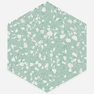 Venice Hex Mint 8-5/8" x 9-7/8" Porcelain Floor & Wall Tile - 25 Tiles Per Case - 11.5 Sq. Ft.