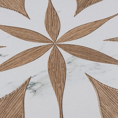 Llama Hex Flower Loire Noce 8-5/8" x 9-7/8" Porcelain Floor & Wall Tile - 25 Tiles Per Case - 11.5 Sq. Ft.