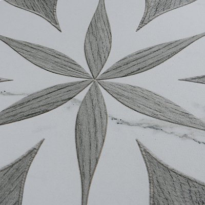 Llama Hex Flower Loire Silver Smoke 8-5/8" x 9-7/8" Porcelain25 Tiles Per Case - 11.5 Sq. Ft.
