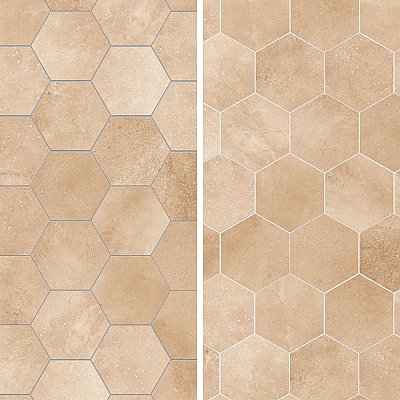 Aspdin Hex Cotto 8-5/8" x 9-7/8" Porcelain Floor and Wall Tile - 25 Tiles Per Case - 11.5 Square Feet