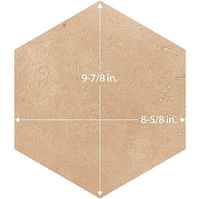 Aspdin Hex Cotto 8-5/8" x 9-7/8" Porcelain Floor and Wall Tile - 25 Tiles Per Case - 11.5 Square Feet
