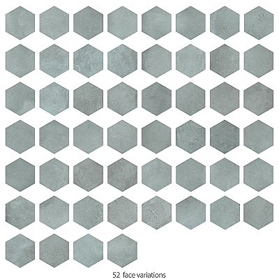 Aspdin Hex Grey 8-5/8" x 9-7/8" Porcelain Floor and Wall Tile - 25 Tiles Per Case - 11.5 Square Feet