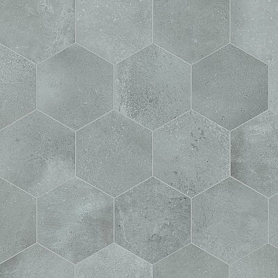 Aspdin Hex Grey 8-5/8" x 9-7/8" Porcelain Floor and Wall Tile - 25 Tiles Per Case - 11.5 Square Feet