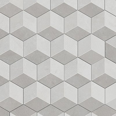 Panama Hex Diamond Deco 8-5/8" x 9-7/8" Porcelain Floor & Wall Tile - 25 Tiles Per Case - 11.5 Sq. Ft.