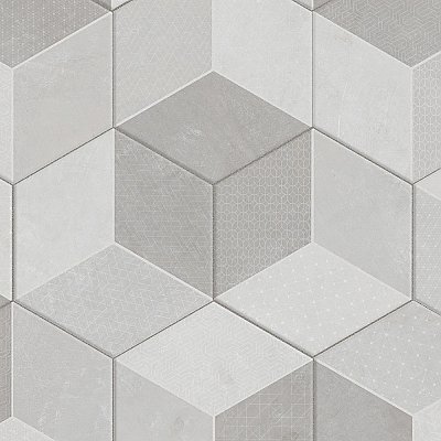 Panama Hex Diamond Deco 8-5/8" x 9-7/8" Porcelain Floor & Wall Tile - 25 Tiles Per Case - 11.5 Sq. Ft.