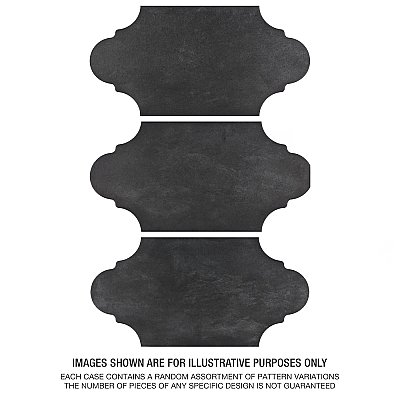 Alhama Provenzal Black 6-1/4" x 12-3/4" Porcelain Floor & Wall Tile - Sold Per Case of 20 - 8.8 Sq. Ft.