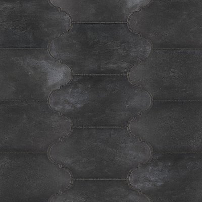 Alhama Provenzal Black 6-1/4" x 12-3/4" Porcelain Floor & Wall Tile - Sold Per Case of 20 - 8.8 Sq. Ft.