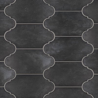 Alhama Provenzal Black 6-1/4" x 12-3/4" Porcelain Floor & Wall Tile - Sold Per Case of 20 - 8.8 Sq. Ft.