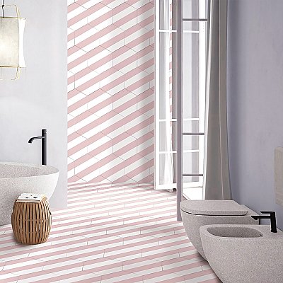 Porto Capri Hex Rose 8-5/8"x 9-7/8" Porcelain Tile - Per Case of 5 Sheets - 5.30 Sq. Ft.