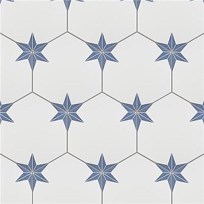 Stella Hex Azul 8-5/8" x 9-7/8" Porcelain Tile - Per Case of 25 Tile - 11.56 Sq. Ft. Per Case