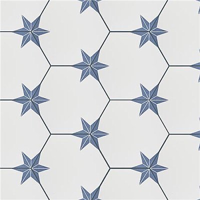 Stella Hex Azul 8-5/8" x 9-7/8" Porcelain Tile - Per Case of 25 Tile - 11.56 Sq. Ft. Per Case