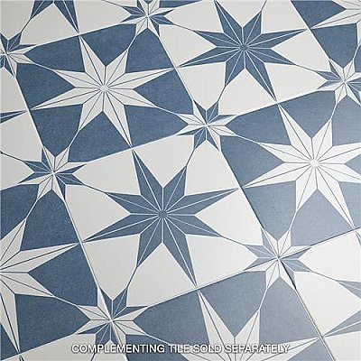 Stella Day Blue and White 9-3/4" x 9-3/4" Ceramic Tile - Sold Per Case of 16 - 11.11 Square Feet Per Case