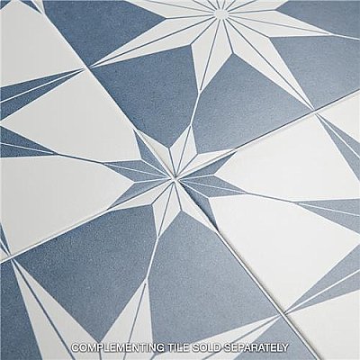 Stella Day Blue and White 9-3/4" x 9-3/4" Ceramic Tile - Sold Per Case of 16 - 11.11 Square Feet Per Case