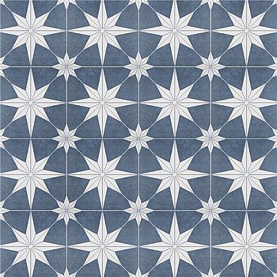 Stella Day Blue and White 9-3/4" x 9-3/4" Ceramic Tile - Sold Per Case of 16 - 11.11 Square Feet Per Case