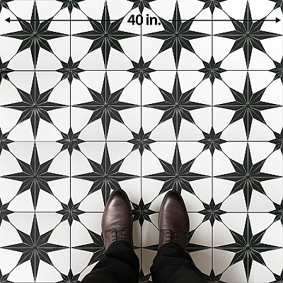 Stella Luxe Nero 9-3/4" x 9-3/4" Porcelain Floor & Wall Tile - 16 Tiles Per Case - 10.88 Sq. Ft.