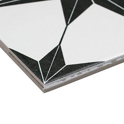 Stella Nero Black and White 9-3/4" x 9-3/4" Ceramic Tile - Sold Per Case of 16 - 11.11 Square Feet Per Case