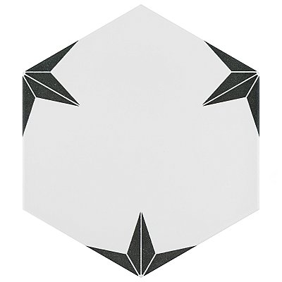 Stella Hex Nero 8-5/8"x 9-7/4" Ceramic Tile - Per Case of 25 Pieces - 11.50 Sq. Ft.