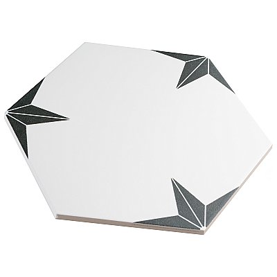 Stella Hex Nero 8-5/8"x 9-7/4" Ceramic Tile - Per Case of 25 Pieces - 11.50 Sq. Ft.