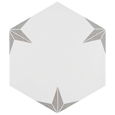 Stella Hex Silver 8-5/8"x 9-7/4" Ceramic Tile - Per Case of 25 Pieces - 11.50 Sq. Ft.