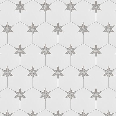 Stella Hex Silver 8-5/8"x 9-7/4" Ceramic Tile - Per Case of 25 Pieces - 11.50 Sq. Ft.
