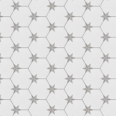 Stella Hex Silver 8-5/8"x 9-7/4" Ceramic Tile - Per Case of 25 Pieces - 11.50 Sq. Ft.