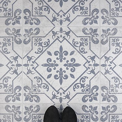 Atlantic Azul 17-5/8" x 17-5/8" Ceramic Floor & Wall Tile - 7 Tiles Per Case - 15.33 Sq. Ft.